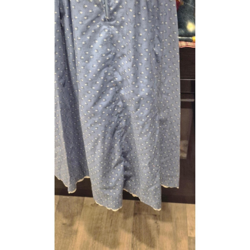 Alpenland Vintage Blue Floral Prairie Dirndl Cottagecore Dress 38 S M Cotton - Picture 6 of 11
